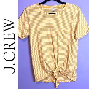 J. Crew Yellow & White Striped Tee Size Small